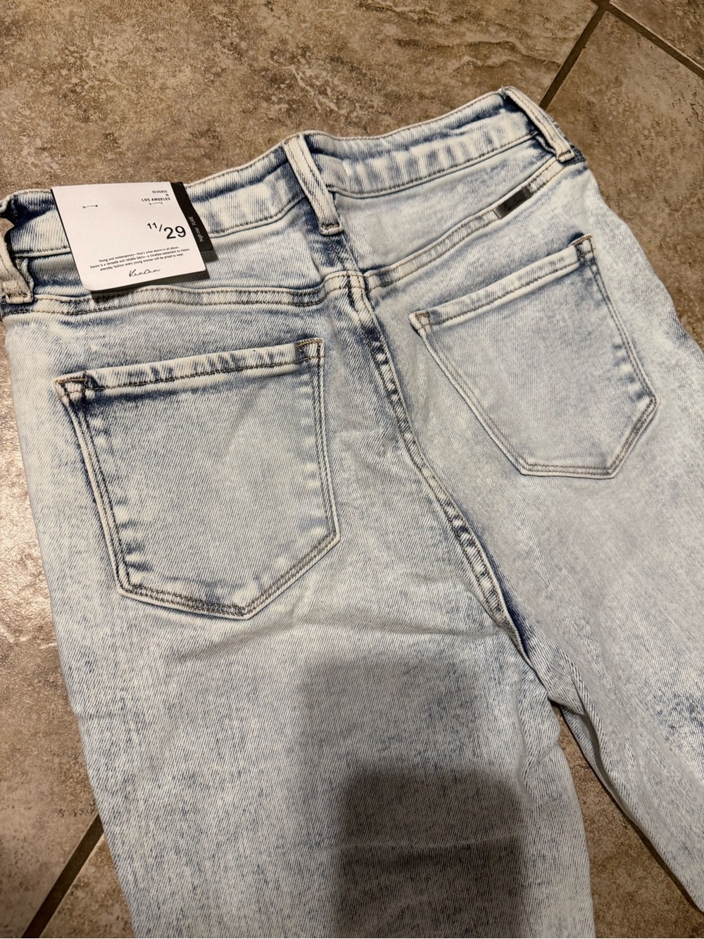 KanCan Light Blue Flare Jeans with Frayed Hem - Picture 6 of 11